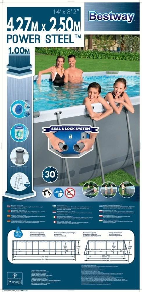Bestway Zwembad Power Steel Set Ovaal Grijs 427 13 Bestway Zwembad Power Steel Set Ovaal Grijs 427 - Afbeelding 11