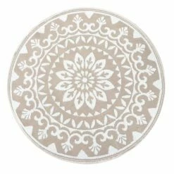 Buitenkleed Rond Mandala / Palm Design - ⌀ 150 Cm