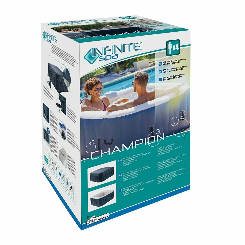 CHAMPION Infinite® Spa Opblaasbaar 4 Pers. - 154 X 154 X 65 Cm 6 CHAMPION Infinite® Spa Opblaasbaar 4 Pers. - 154 X 154 X 65 Cm - Afbeelding 4