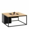COSILOFT 100x100x47 Black Frame/ Teak Top