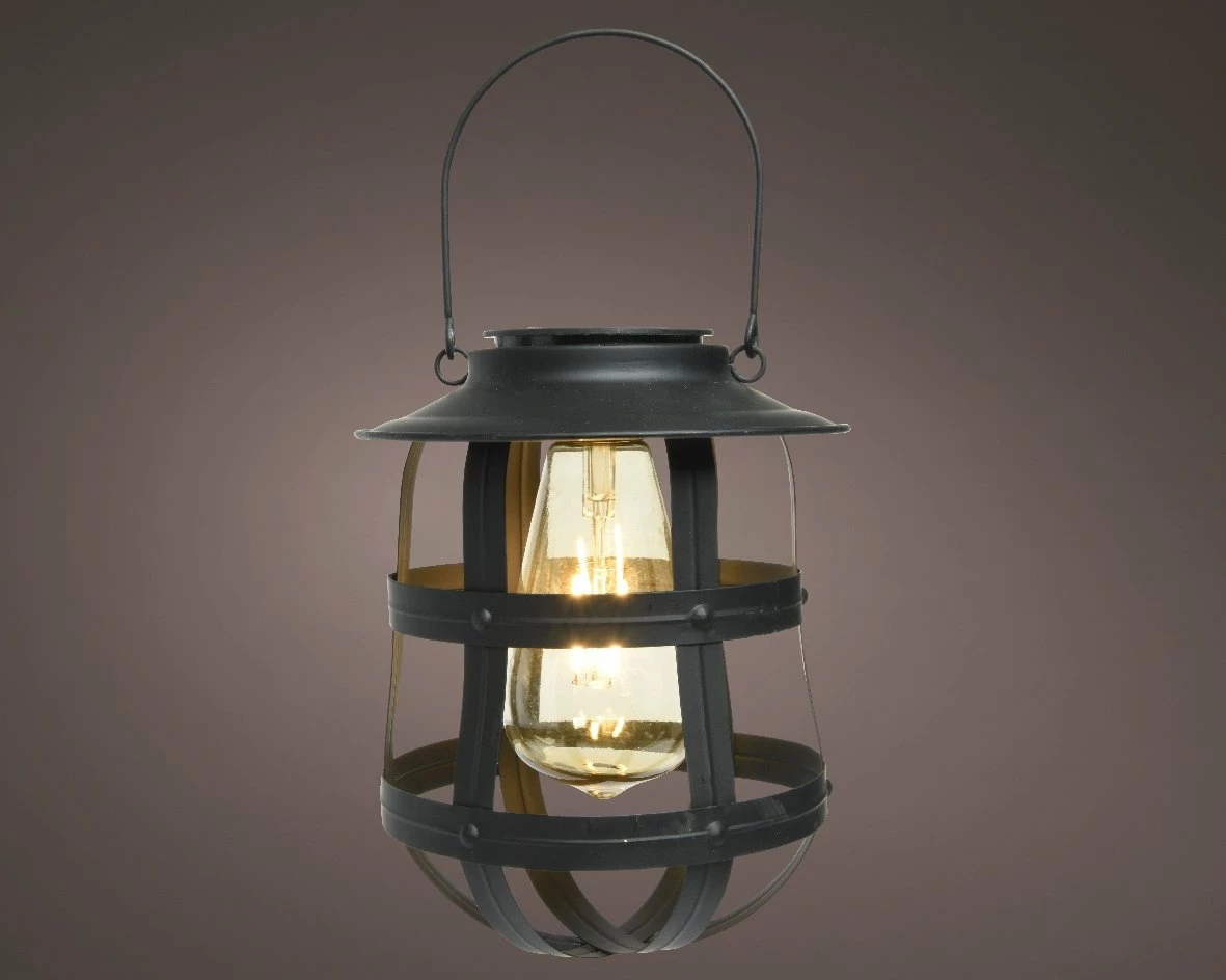 Lumineo Solar Lantaarn Zwart - Ø 19 Cm 4 Lumineo Solar Lantaarn Zwart - Ø 19 Cm - Afbeelding 2