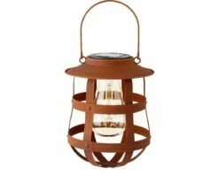 Lumineo Solar Lantaarn Rustiek Bruin - Ø 19 Cm