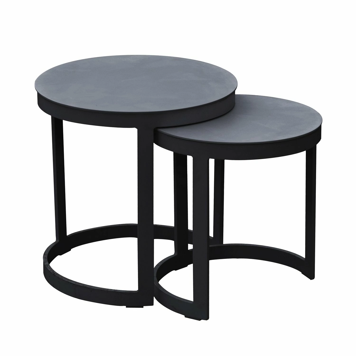 Royal Seasons Aluminium Bijzettafels Zwart - Set Van 2 3 Royal Seasons Aluminium Bijzettafels Zwart - Set Van 2