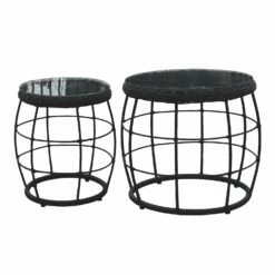 Royal Seasons COCOON Bijzettafel Zwart - Set Van 2