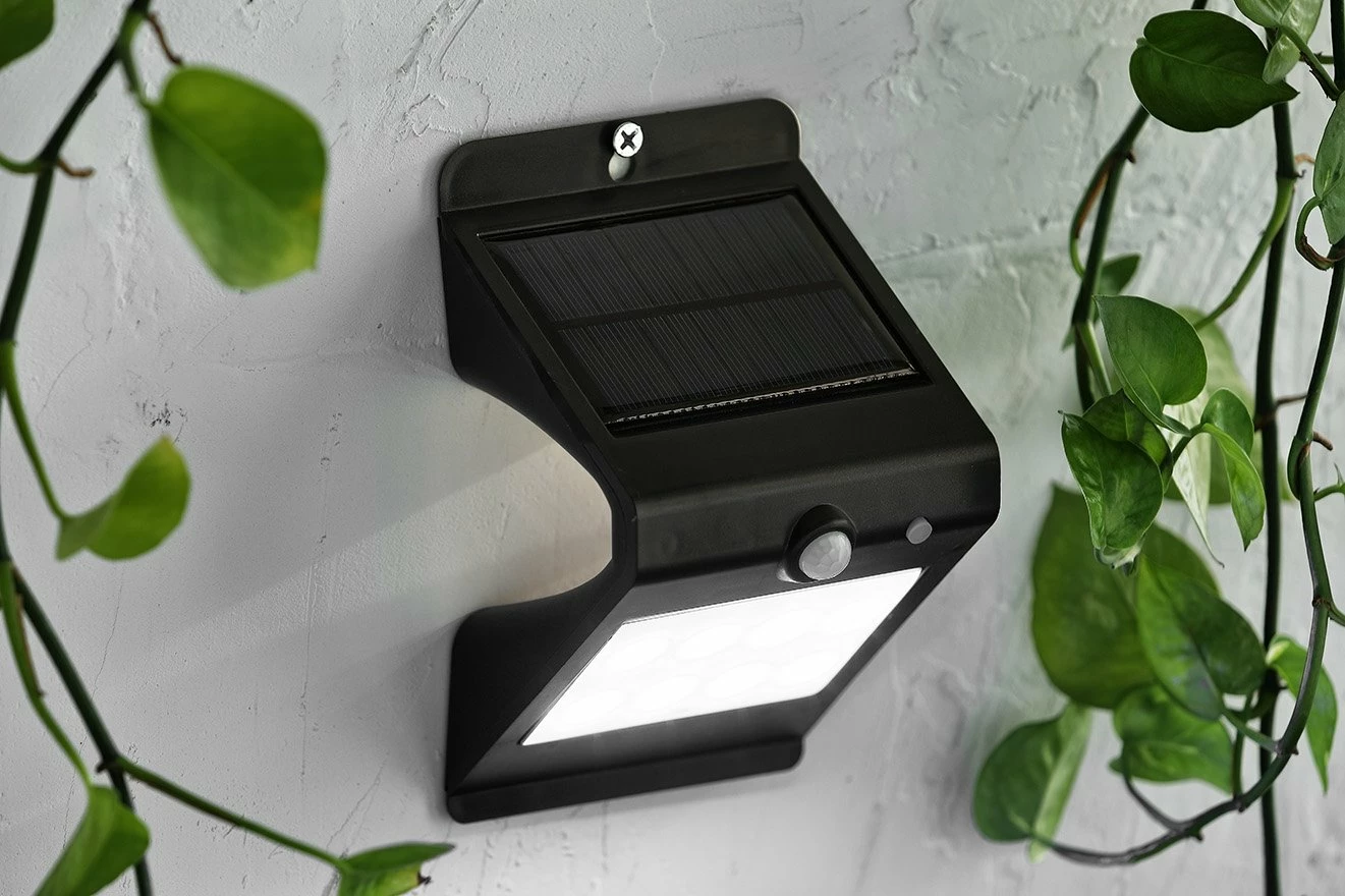Wandlamp Solar Zwart Met Bewegingsensor 10x8x16cm Ww 3 Wandlamp Solar Zwart Met Bewegingsensor 10x8x16cm Ww